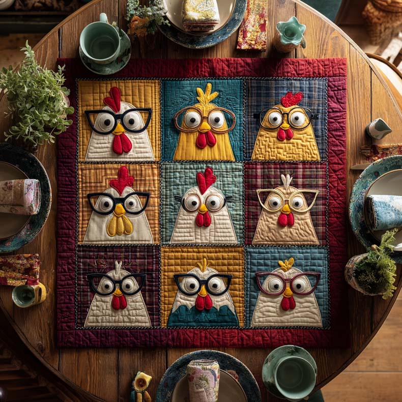 Chicky Chic Quilted Table Topper NCU0NXD001