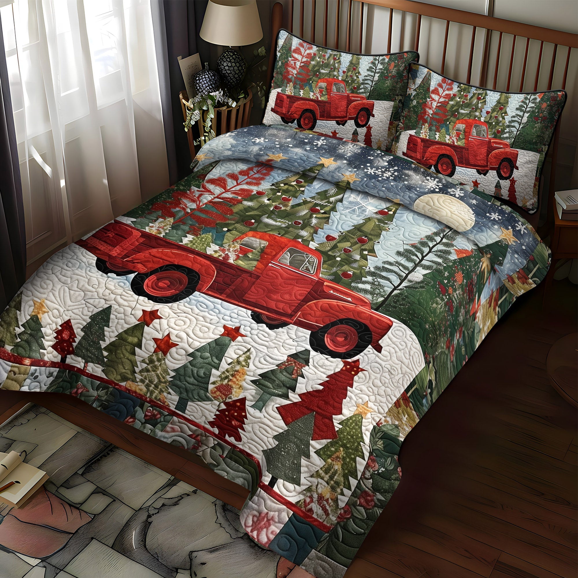 Christmas Express Quilted Bedding Set NCU0DV1633
