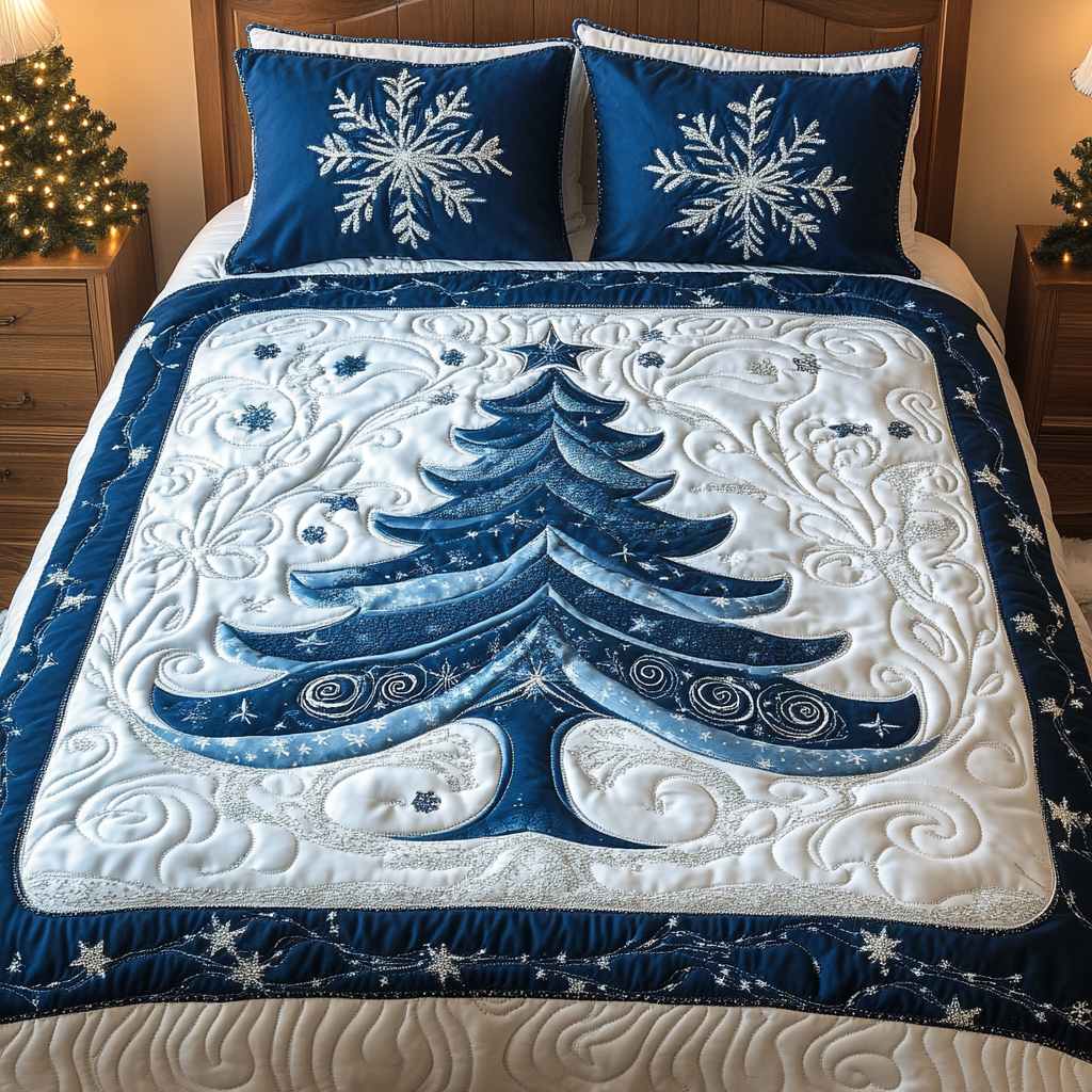 Christmas Magic Tree 3-Piece Quilted Bedding Set NCU0TL1958