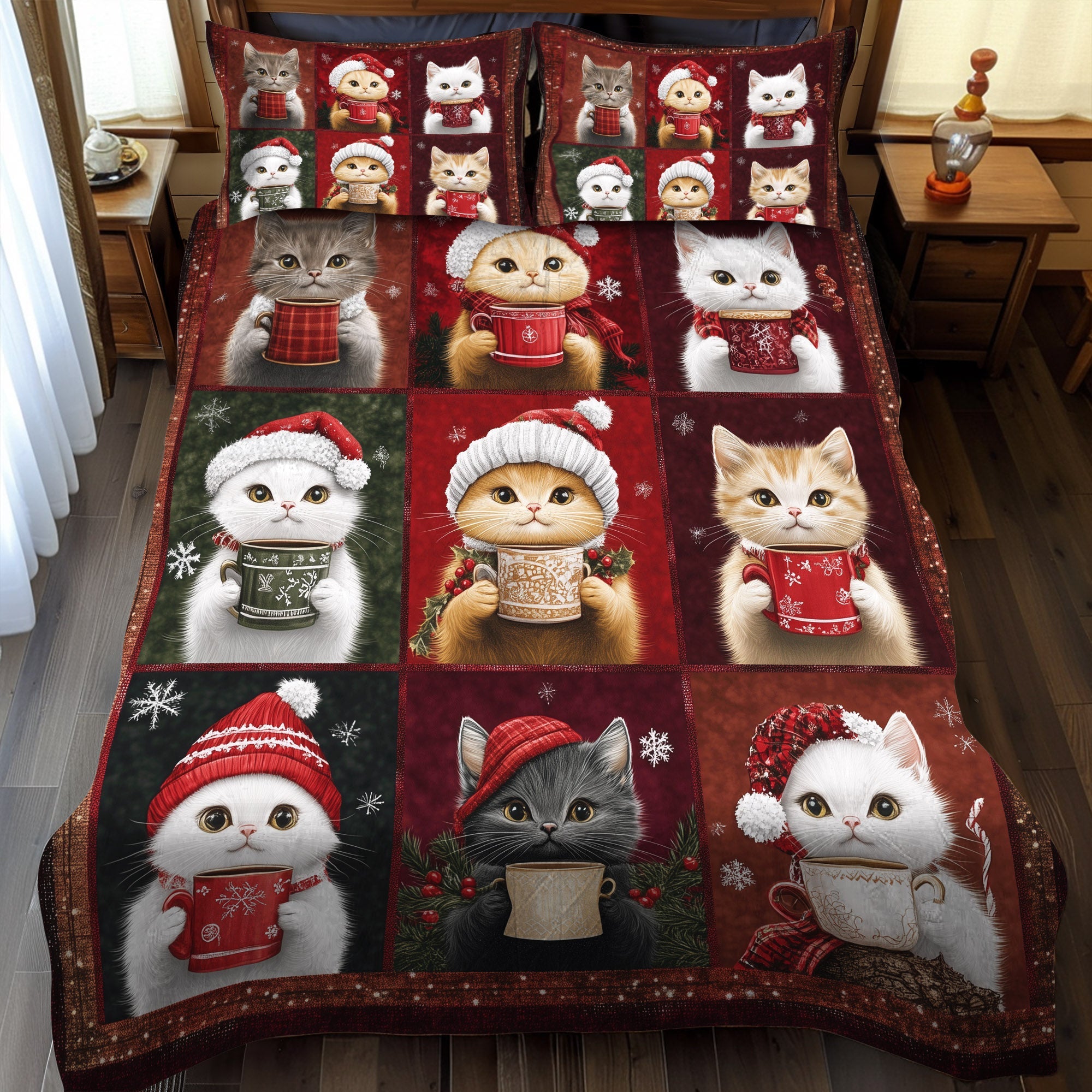Christmas Paws 3-Piece Quilted Bedding Set NCU0TL1190