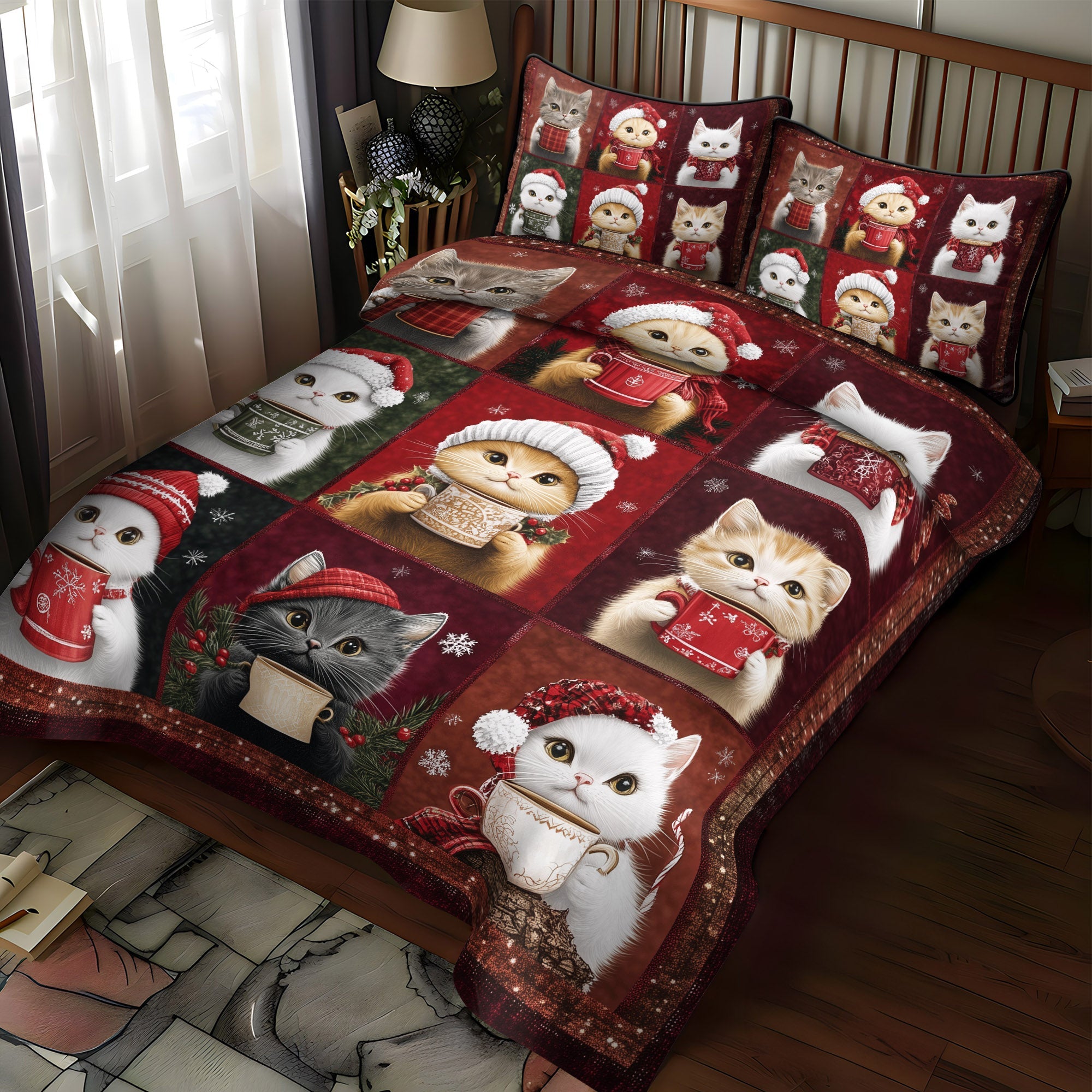 Christmas Paws 3-Piece Quilted Bedding Set NCU0TL1190
