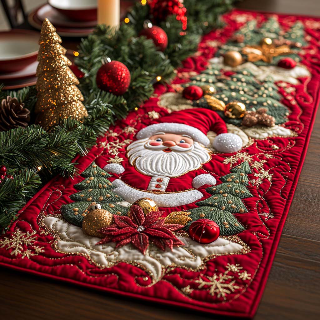 Santa Quilted Table Runner NCU0QN044
