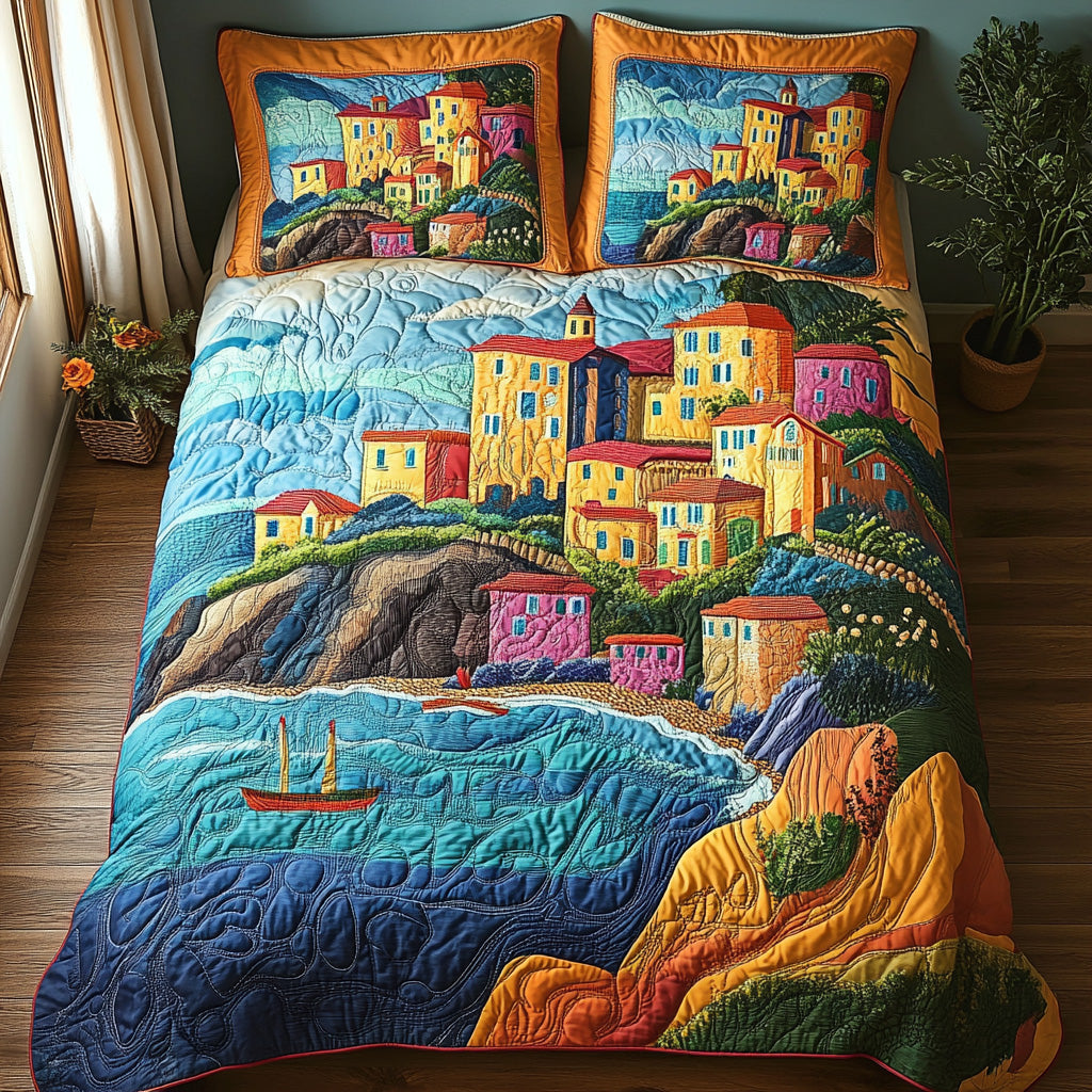 Coastal Glow 3-Piece Quilted Bedding Set NCU0DV520