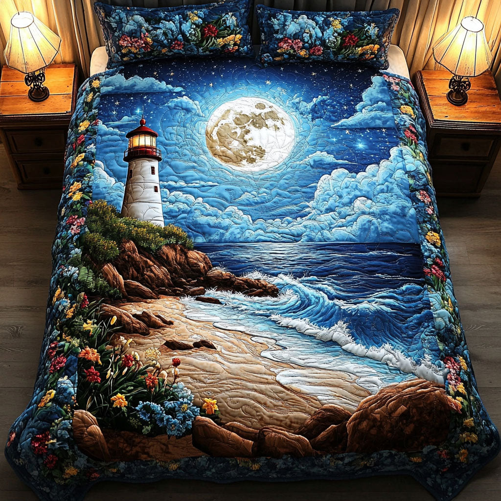 Coastal Moonlight 3-Piece Quilted Bedding Set NCU0NNT274