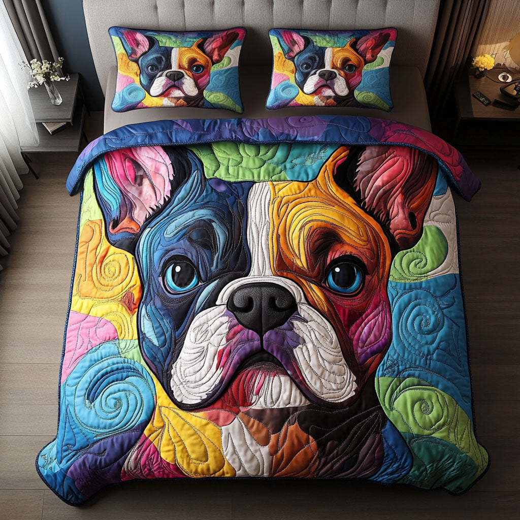 Color Pop Pup 3-Piece Quilted Bedding Set NCU0NNT615
