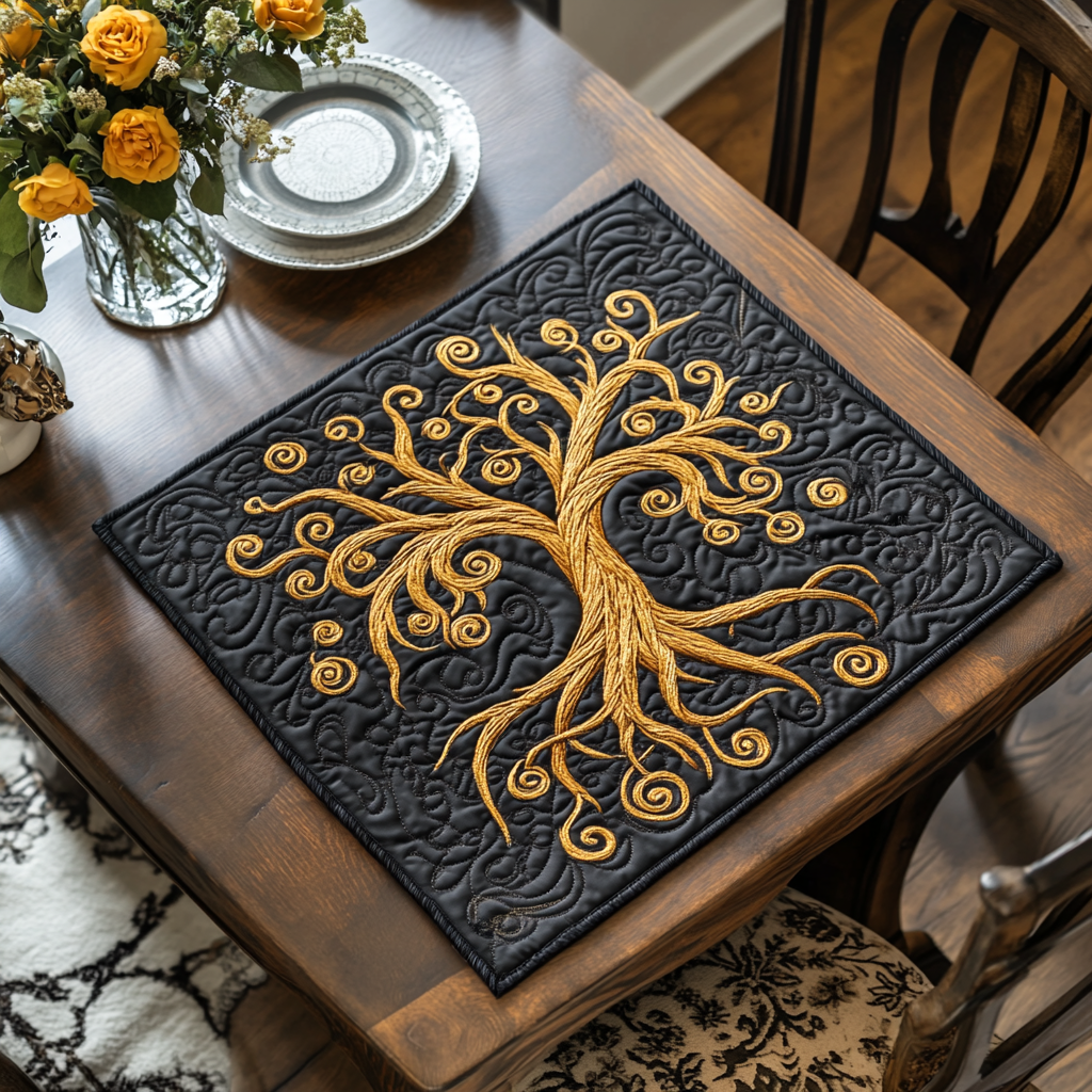 Colorful Branches Quilted Table Topper NCU0DDK645