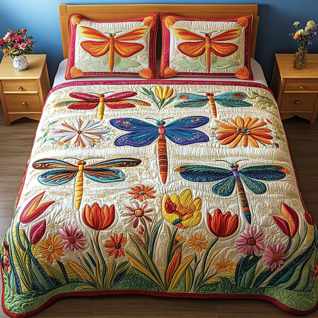 Colorful Haven 3-Piece Quilted Bedding Set NCU0NVH184