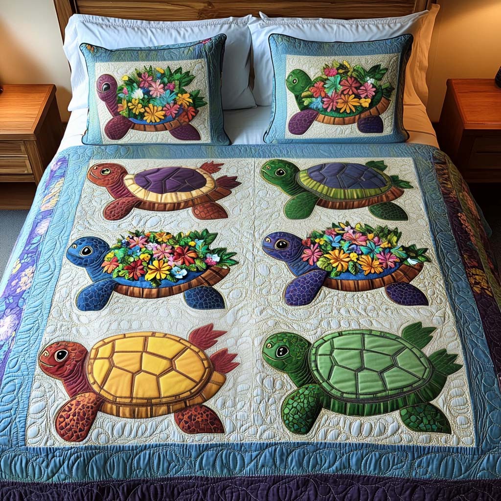 Colorful Stroll 3-Piece Quilted Bedding Set NCU0NT2154