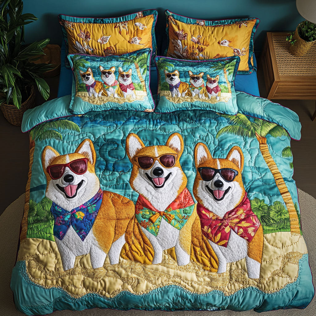 Cool Pup Crew 3-Piece Quilted Bedding Set NCU0NNT709