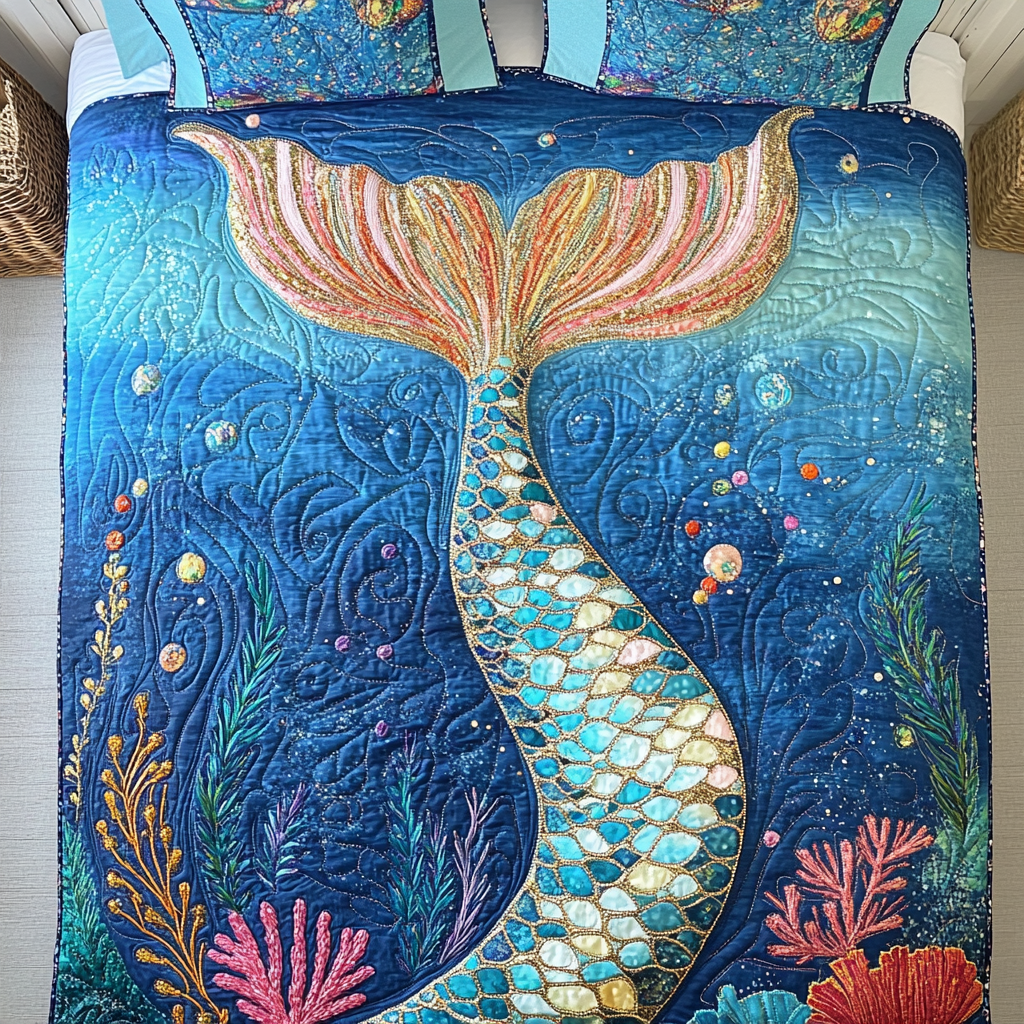 Coral Reef Wanderers Quilted Bedding Set NCU0DV1918