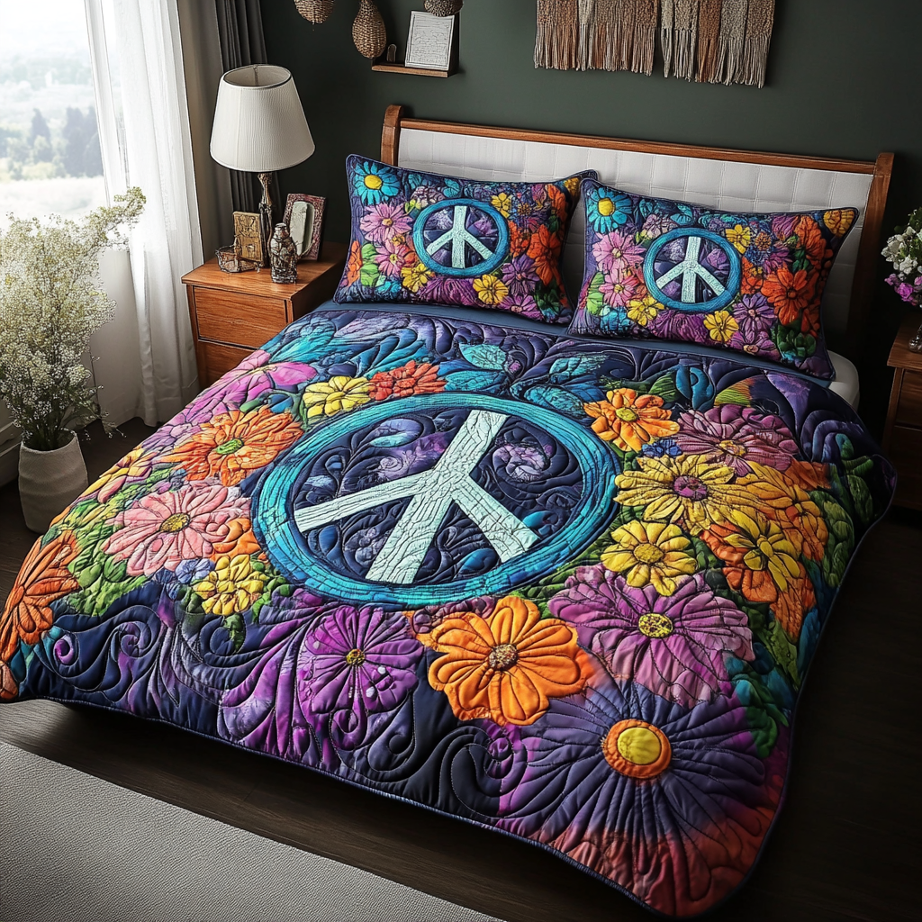 Cosmic Peace 3-Piece Quilted Bedding Set NCU0PVL353