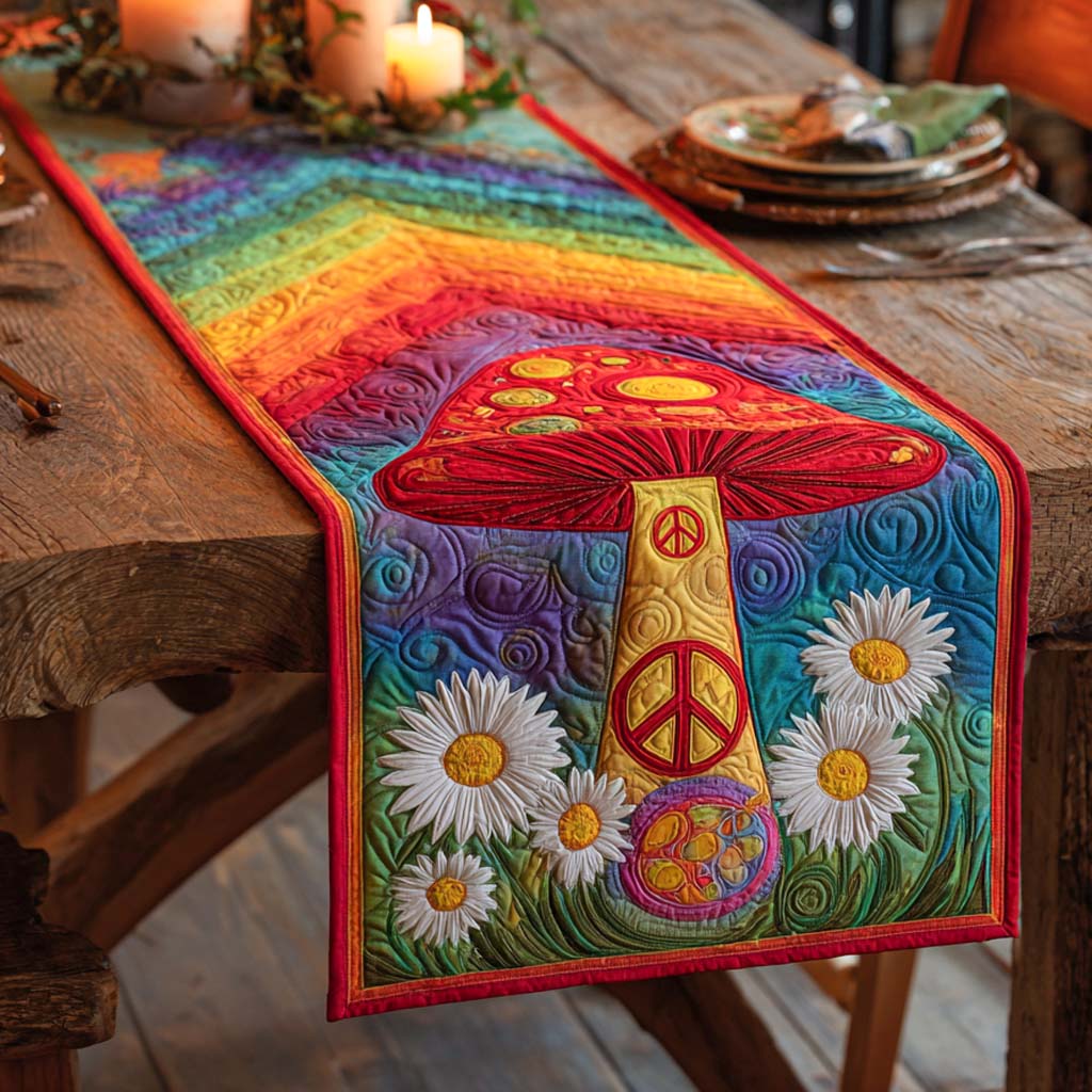 Cosmic Shroom Quilted Table Runner NCU0NXD475