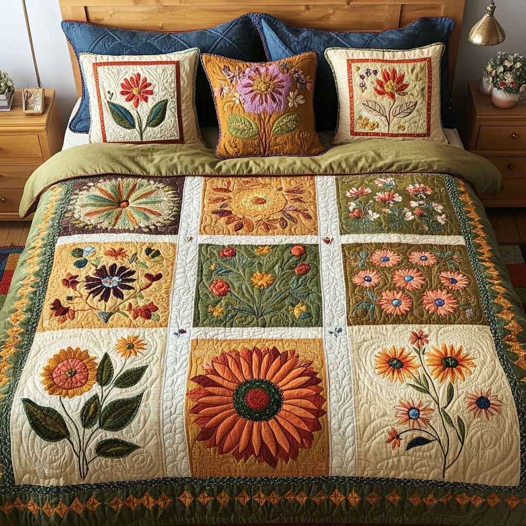 Cottage Flora 3-Piece Quilted Bedding Set NCU0PTT657