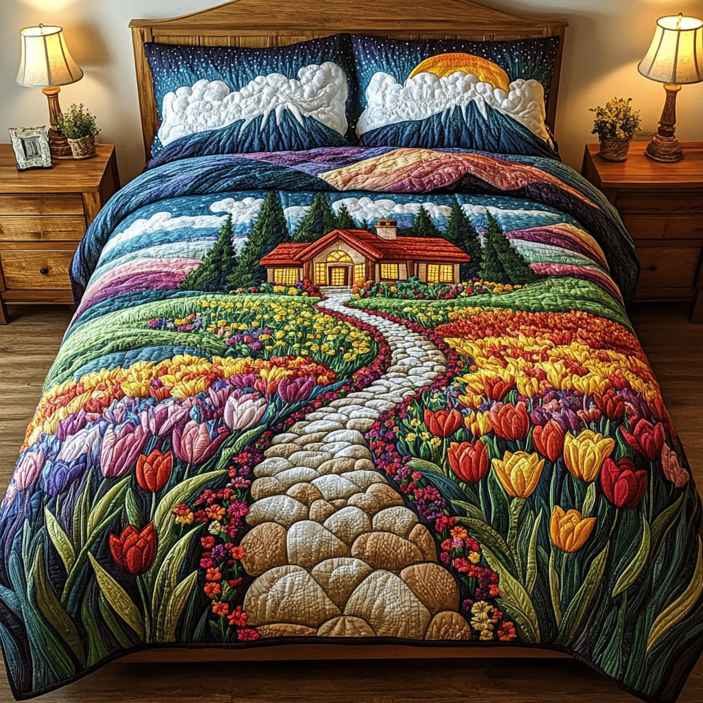 Countryside Bliss 3-Piece Quilted Bedding Set NCU0PTT198