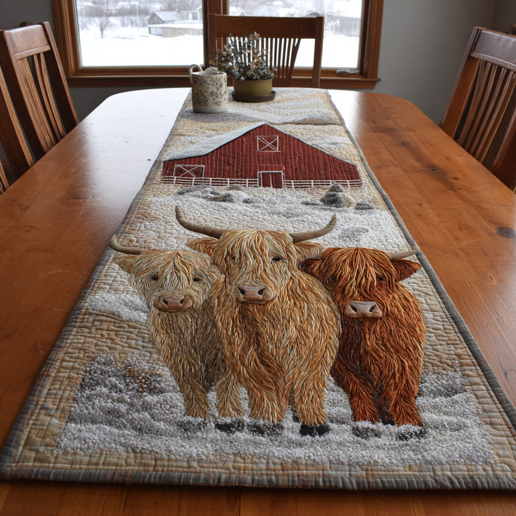 Cow Harmony Quilted Table Runner NCU0DV1567
