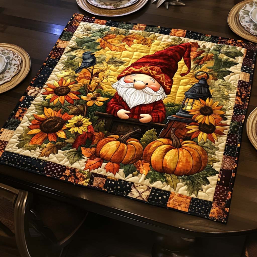 Cozy Gnome Days Quilted Table Topper NCU0NNT1222