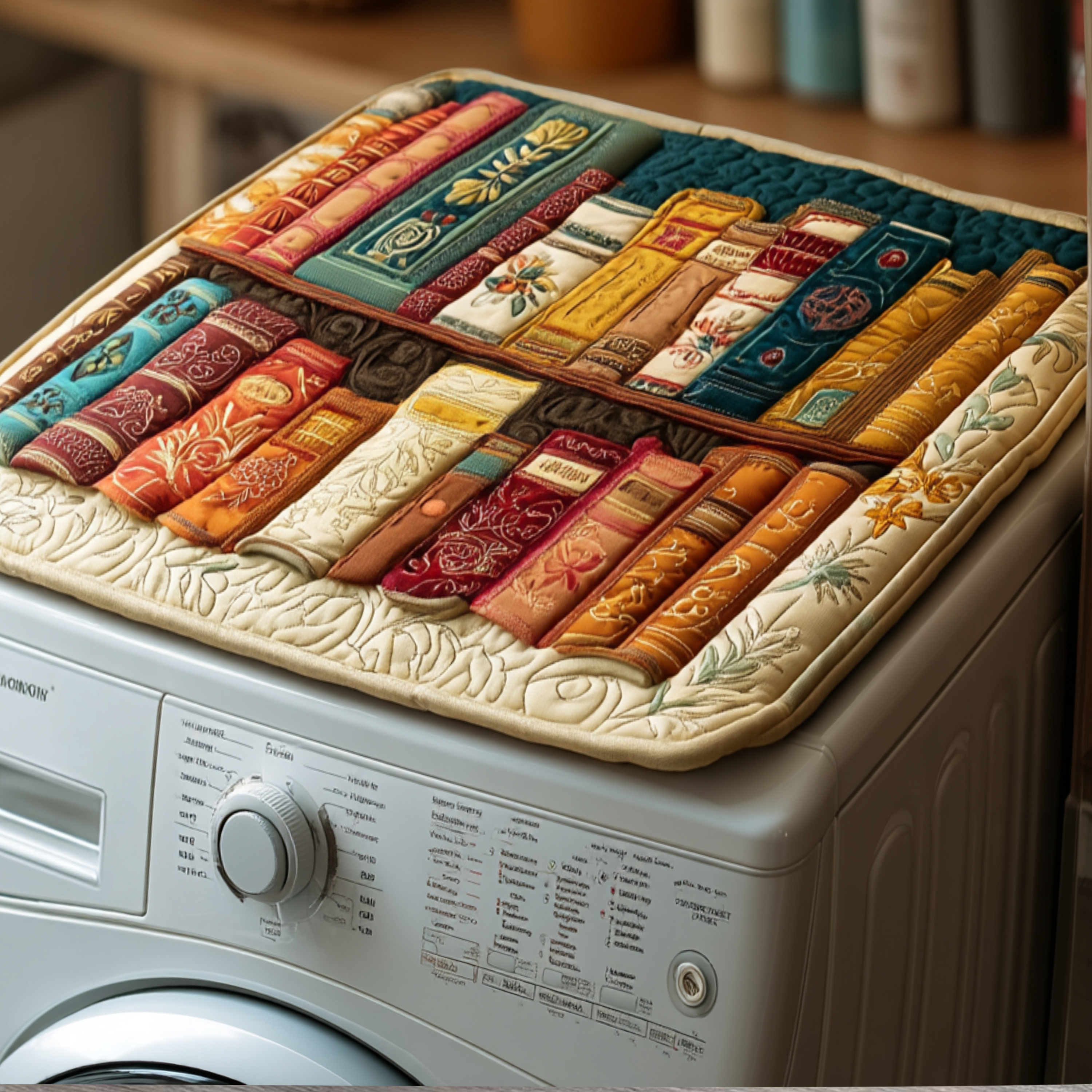 Cozy Library Quilted Washer and Dryer Cover NCU0NNT1121