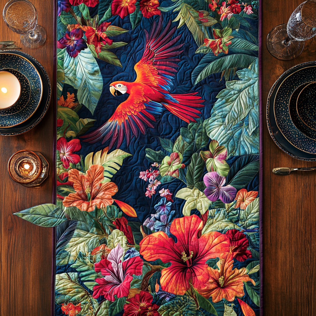 Crimson Crest Quilted Table Runner NCU0DV103