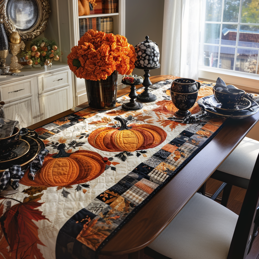 Crisp Patch Morning Quilted Table Runner NCU0PTT958