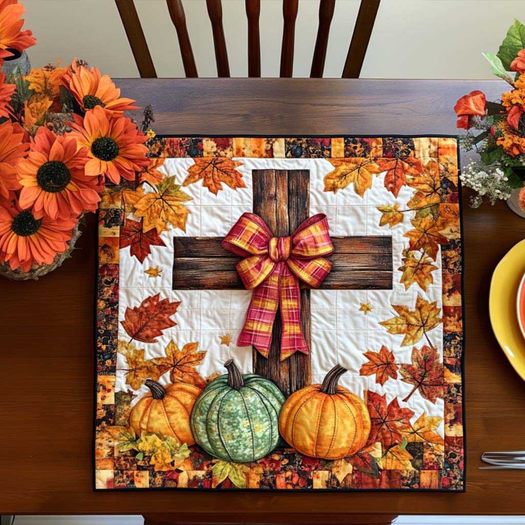 Cross of Thanks Quilted Table Topper NCU0NNT1442