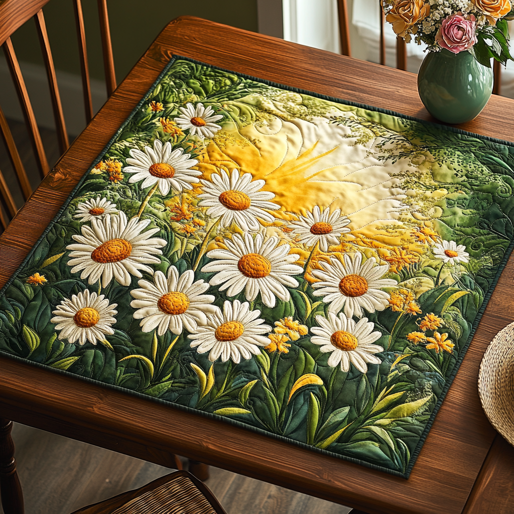Daisy Glow Quilted Table Topper NCU0DDK734