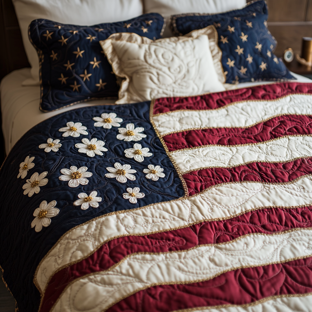 Daisy Spirit 3-Piece Quilted Bedding Set NCU0NVH189