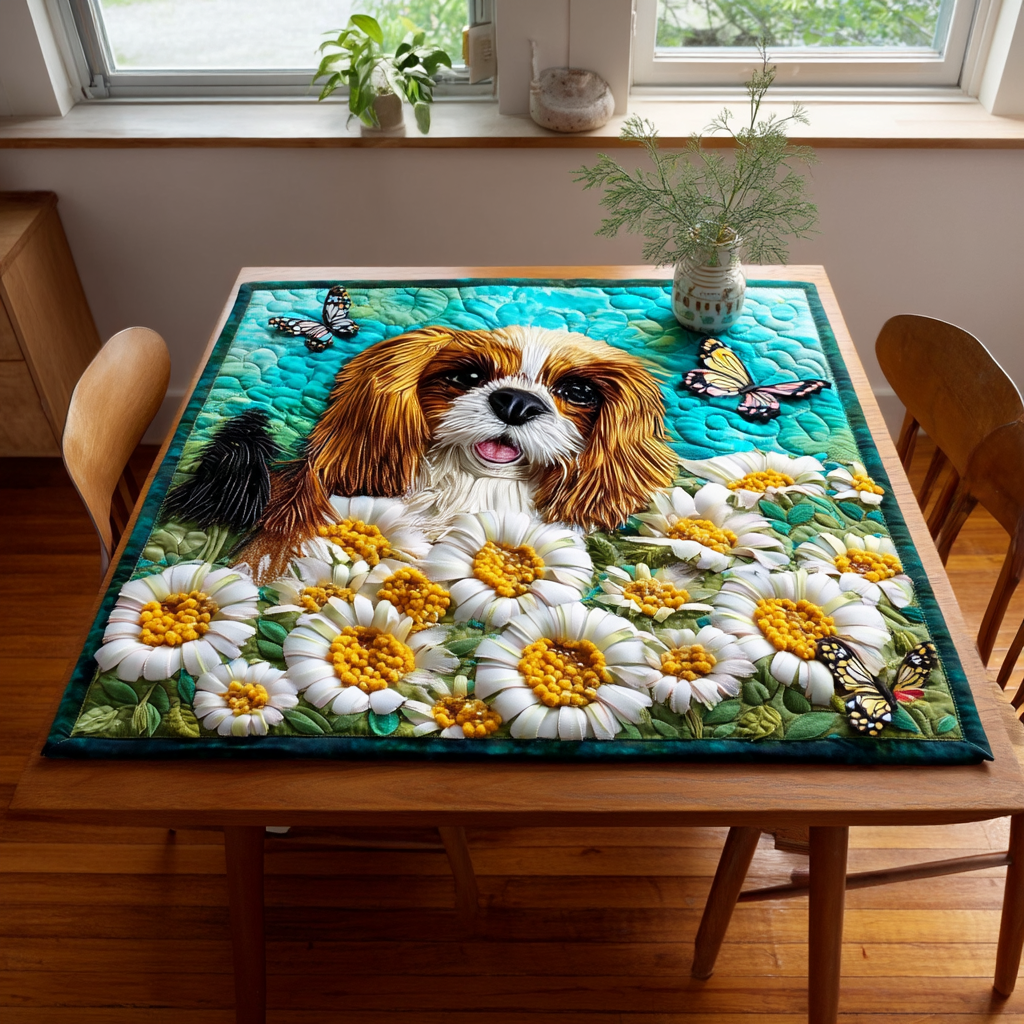 Daisy Spaniel Quilted Table Topper NCU0HNH542