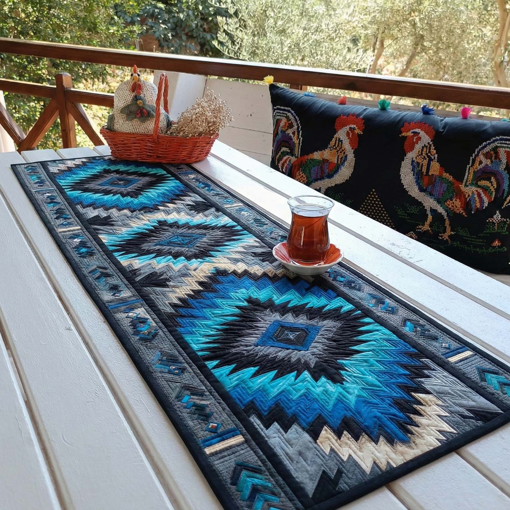 Deep Blue Canyon Quilted Table Runner NCU0NXD1202