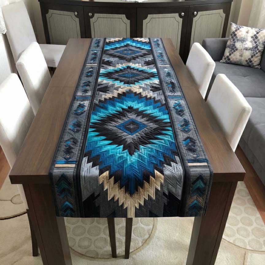 Deep Blue Canyon Quilted Table Runner NCU0NXD1202