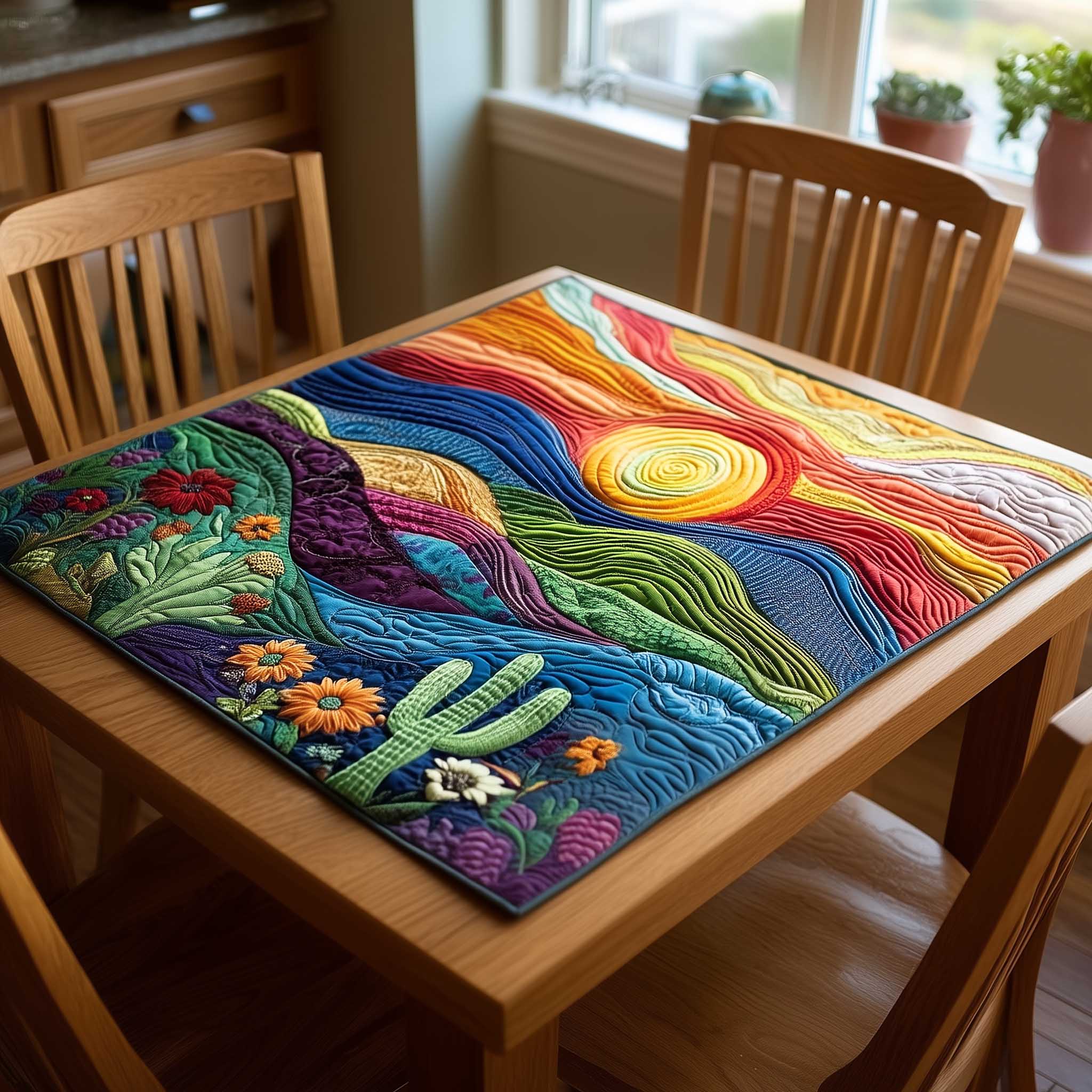 Desert Bloom Quilted Table Topper NCU0HTT185