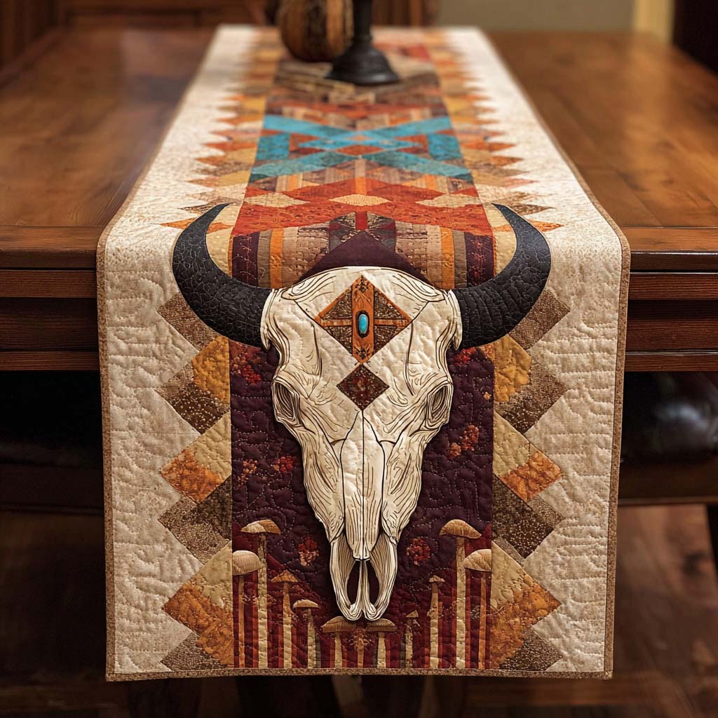 Desert Bone Totem Quilted Table Runner NCU0NXD1190