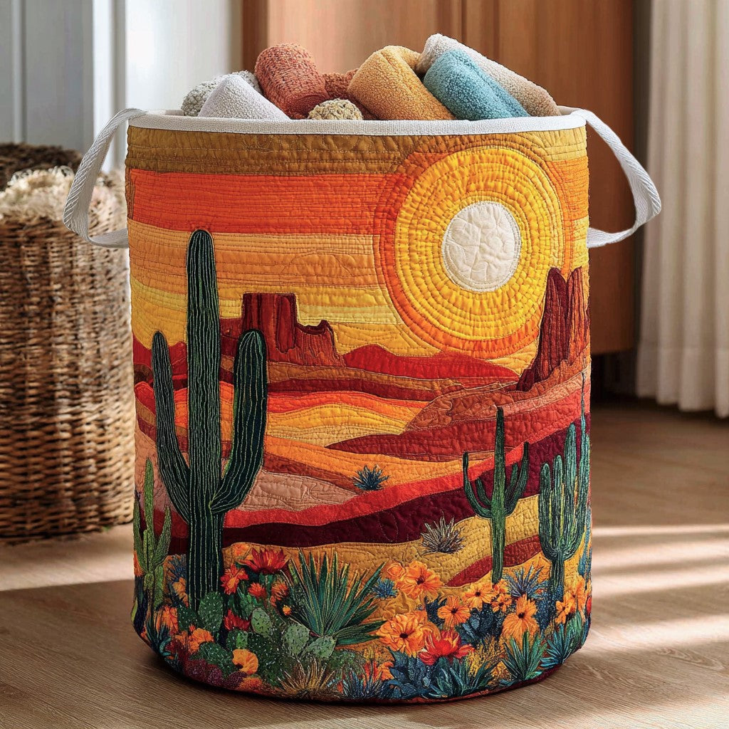Desert Dream Cactus Quilted Laundry Basket NCU0NNL058