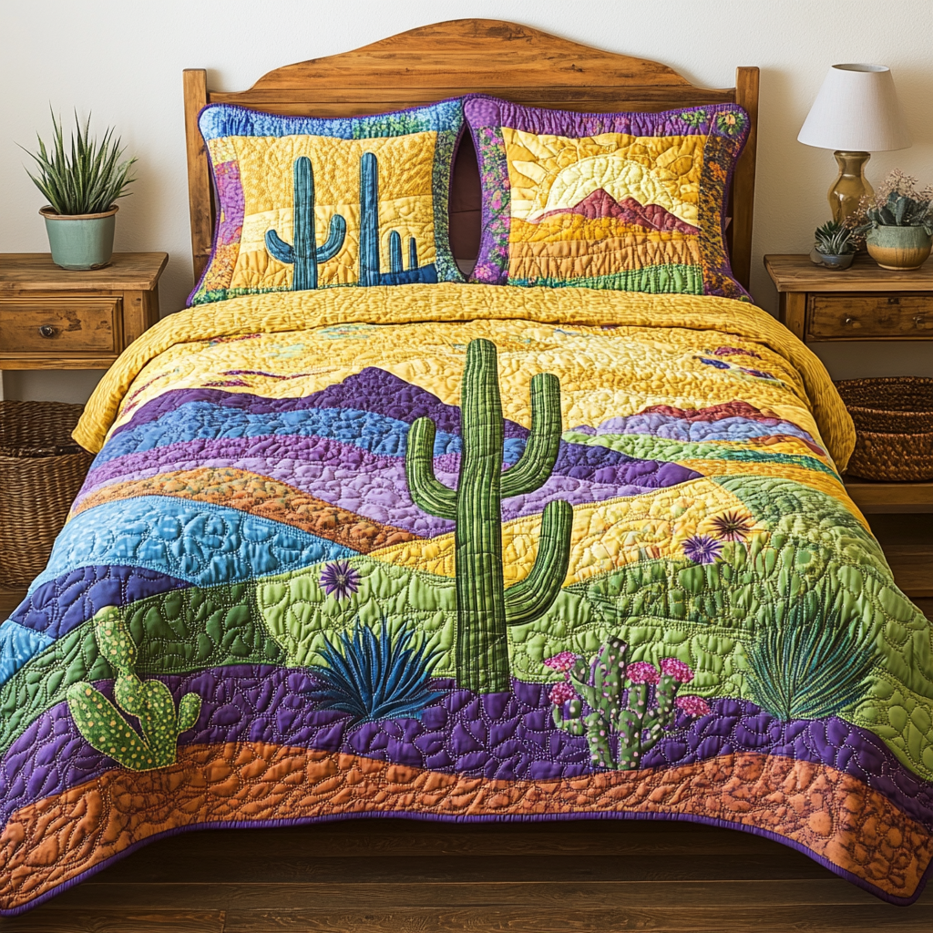 Desert Dreamscape 3-Piece Quilted Bedding Set NCU0PVL002