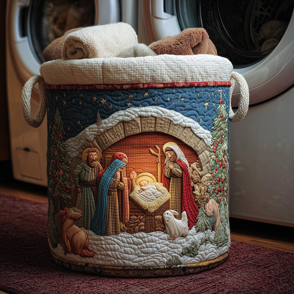 Divine Peace Quilted Laundry Basket NCU0TH3283