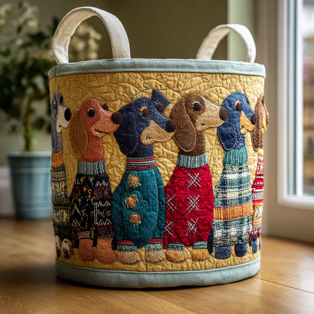 Doxie Row Quilted Laundry Basket NCU0DV1644