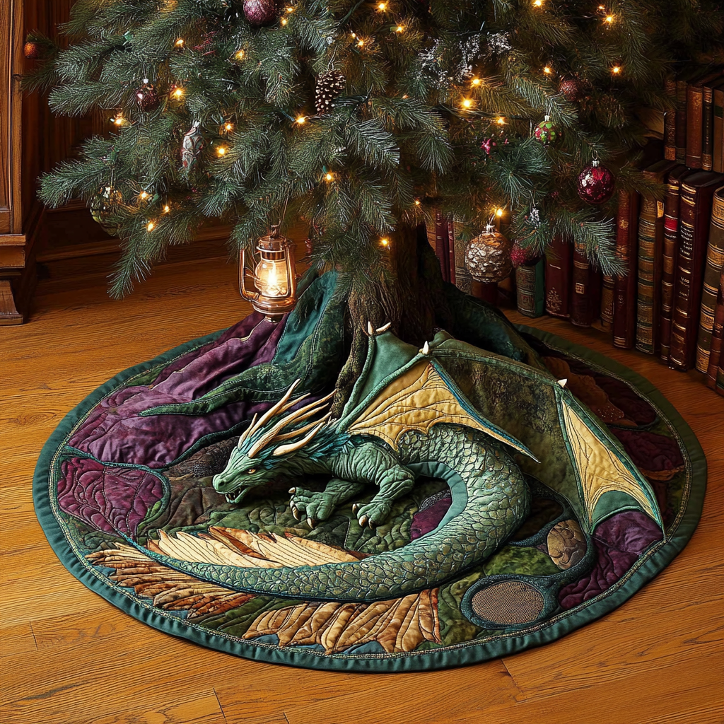 Dragon Haven Christmas Quilted Tree Skirt NCU0DDK1969