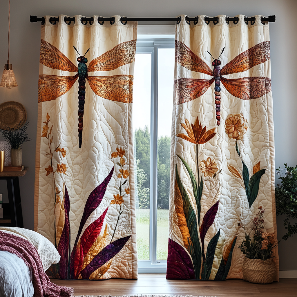Dragonfly Dream Quilted Curtains NCU0DDK1774