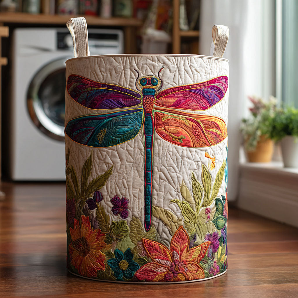 Dragonfly Sky Quilted Laundry Basket NCU0DDK2159