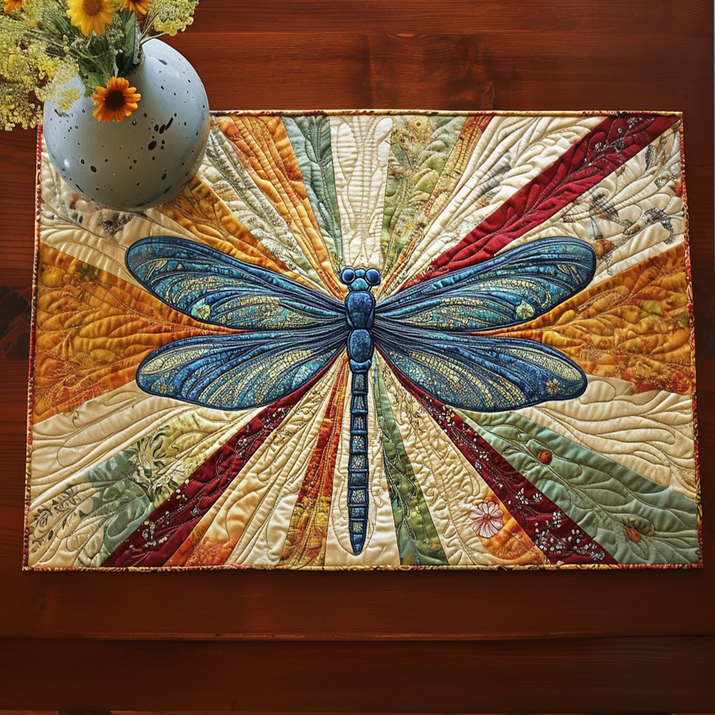 Dragonfly Rustic Charm Quilted Placemat NCU0NNT1034
