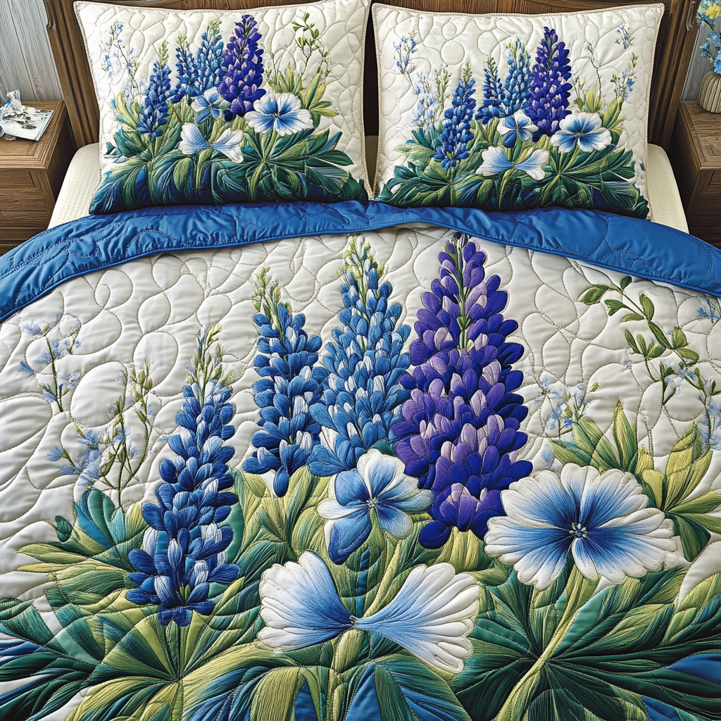 Dreaming Flowers 3-Piece Quilted Bedding Set NCU0NVH381
