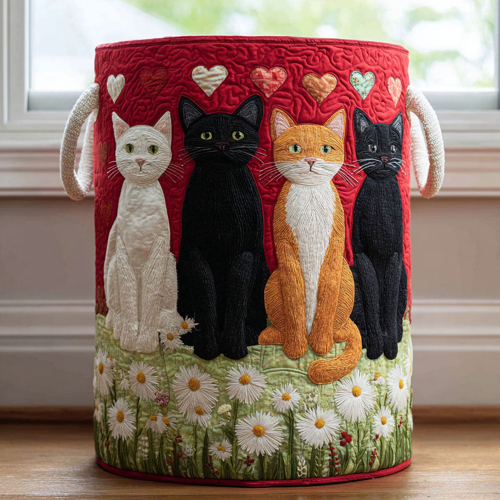 Dreamy Cat Quilted Laundry Basket NCU0DDK2143