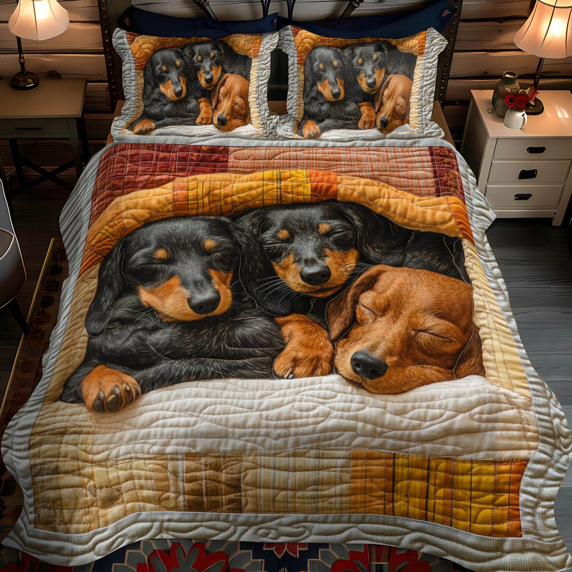 Dreamy Trio 3-Piece Quilted Bedding Set NCU0NT1653