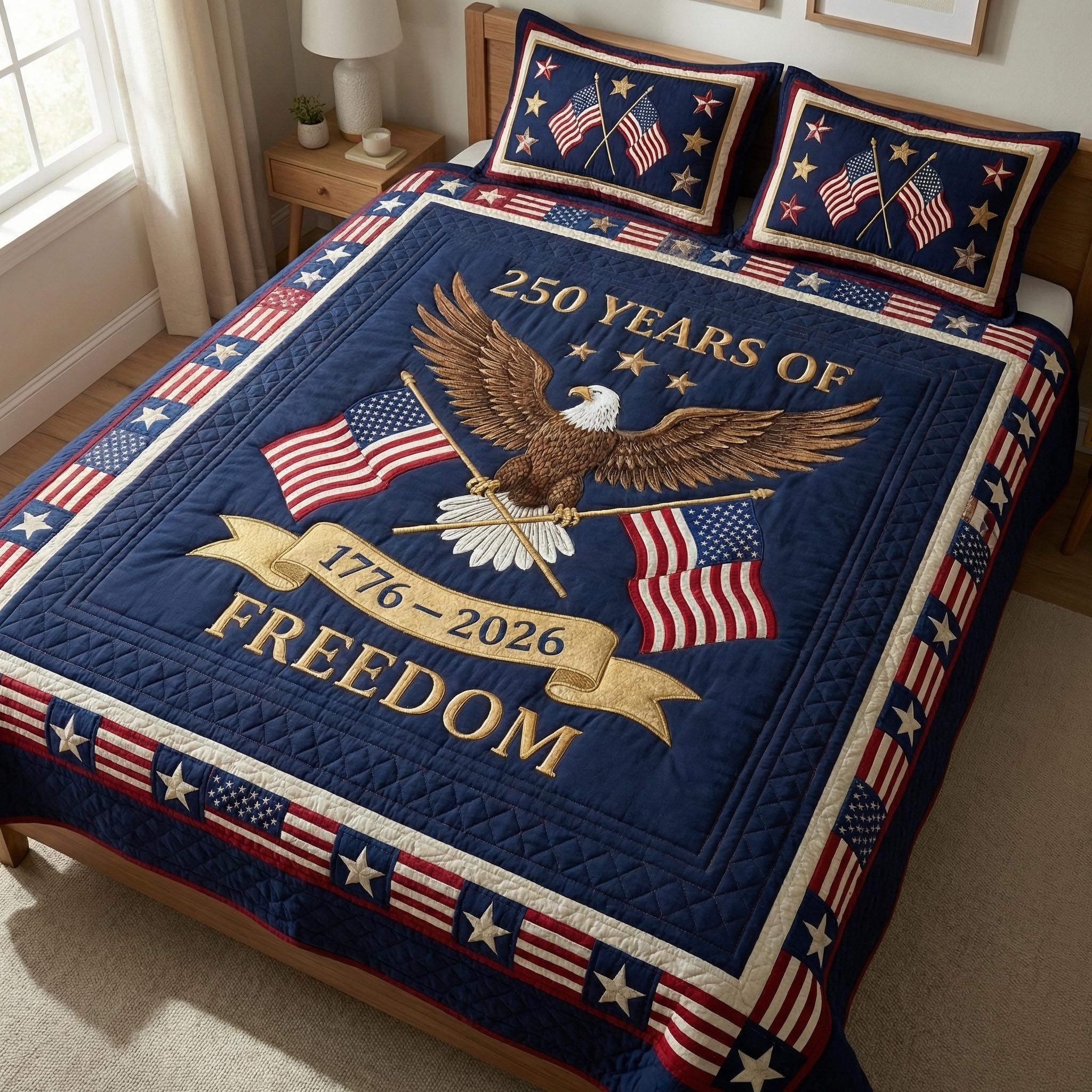 Eagle Honor 3-Piece Quilted Bedding Set NCU0NTD1821