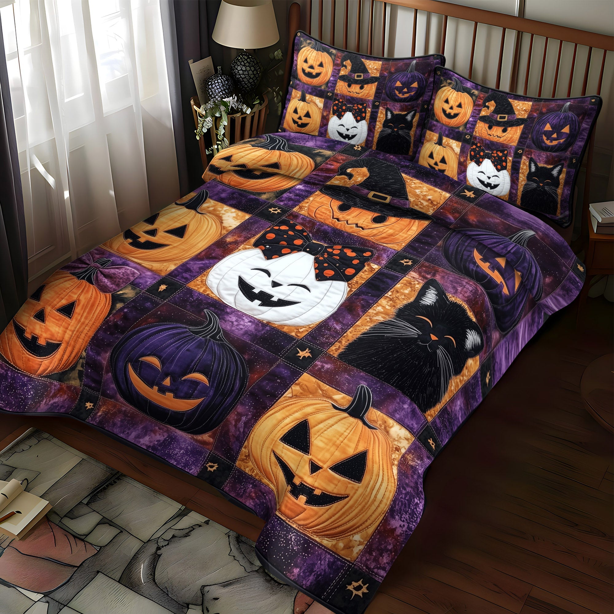 Eerie Night 3-Piece Quilted Bedding Set NCU0TL1227