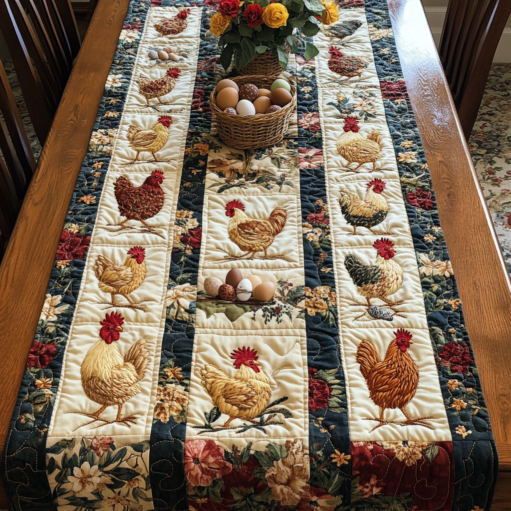 Egg Patch Quilted Table Runner NCU0NVH919