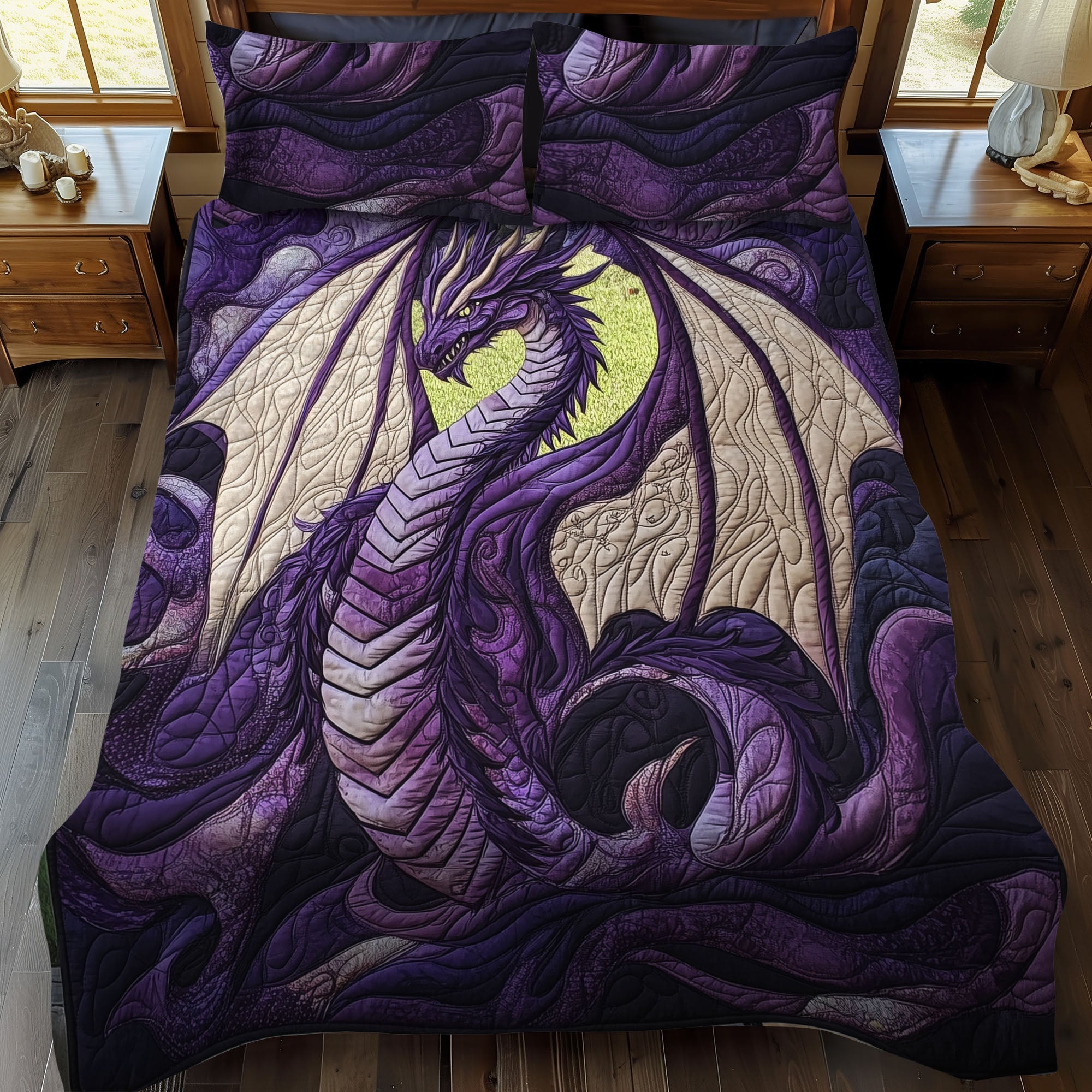 Emberflight Majesty 3-Piece Quilted Bedding Set NCU0DK751