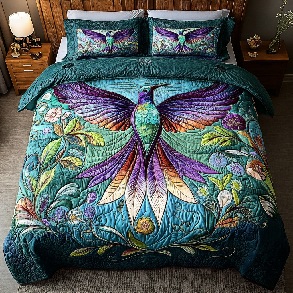 Emerald Hover 3-Piece Quilted Bedding Set NCU0DDK207