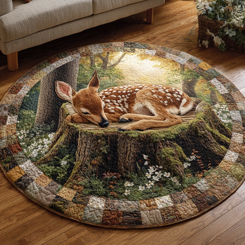 Enchanted Fawn Quilted Round Mat NCU0HNH332