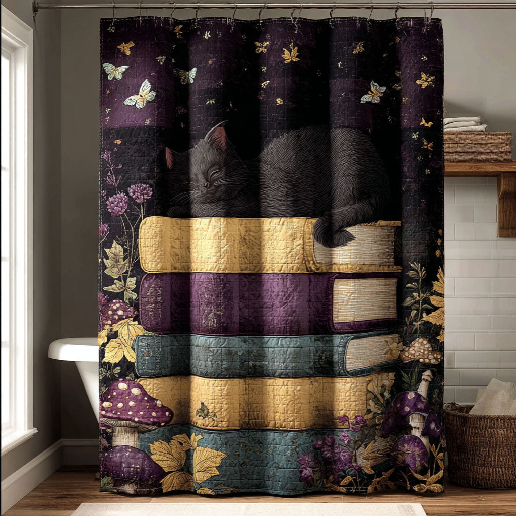 Enchanted Library Cat Shower Curtain NCU0PTT2964