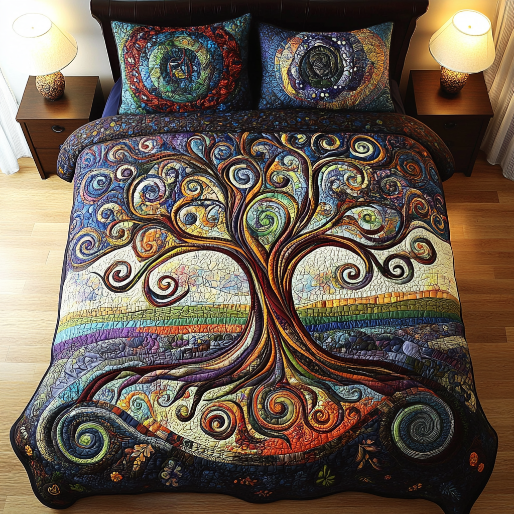 Enchanted Roots 3-Piece Quilted Bedding Set NCU0PVL060